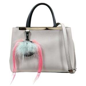Fendi Monster Petite 2Jours Handbag Bugs Shoulder Bag, Leather 8BH253 Beige, ...